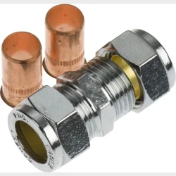 forkromet samler 15mm til kobberrr