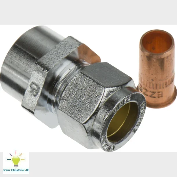 forkromet overg. 3/8-12mm muf til kobber