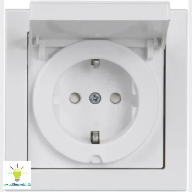 abb stikkontakt komplet ip44 hvid m/lg