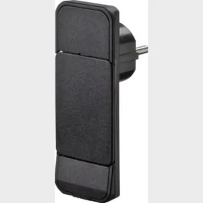 smart plug, flad stikprop, sort