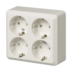 jussi udvendig 4-dobbelt stikkontakt