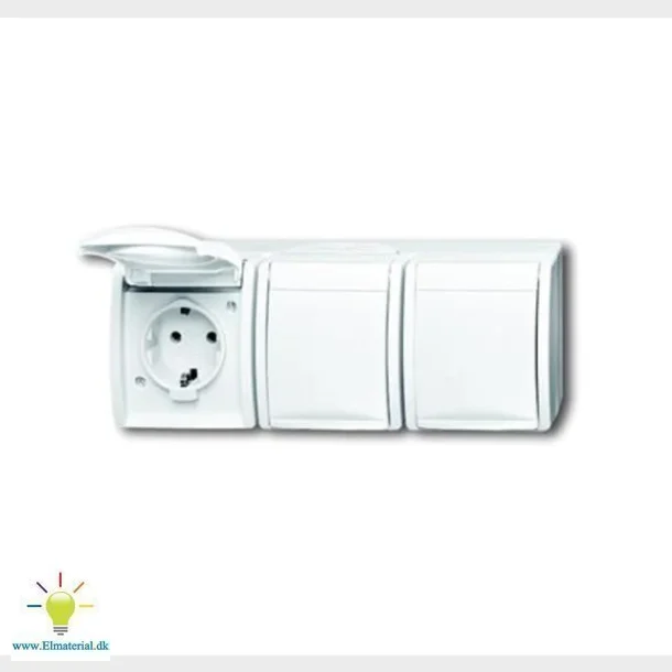 ocean schuko stikkontakt trippel hvid