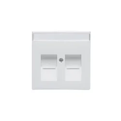 dataudtag afdkning for 2 x rj45 1m hvid