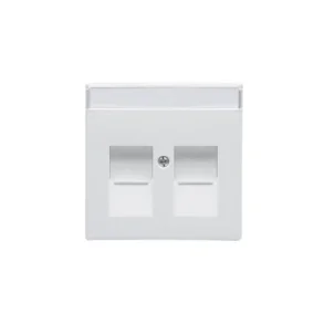 dataudtag afdkning for 2 x rj45 1m hvid