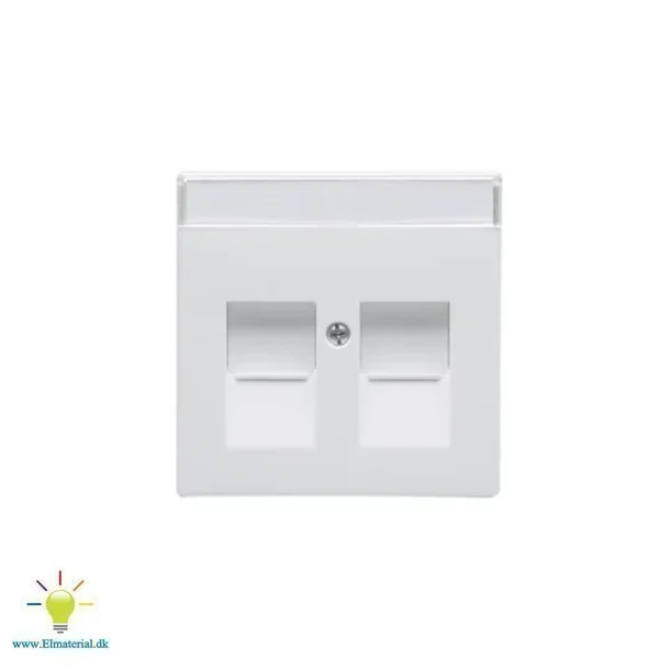 dataudtag afdkning for 2 x rj45 1m hvid