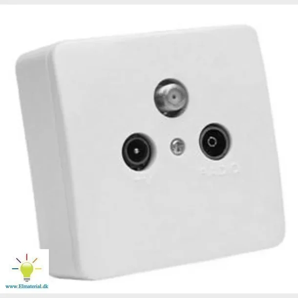 antenneudtag tv+r+data slut 1m hvid