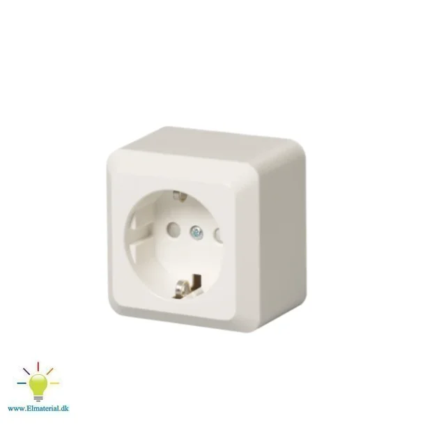 jussi udvendig schuko stikkontakt hvid
