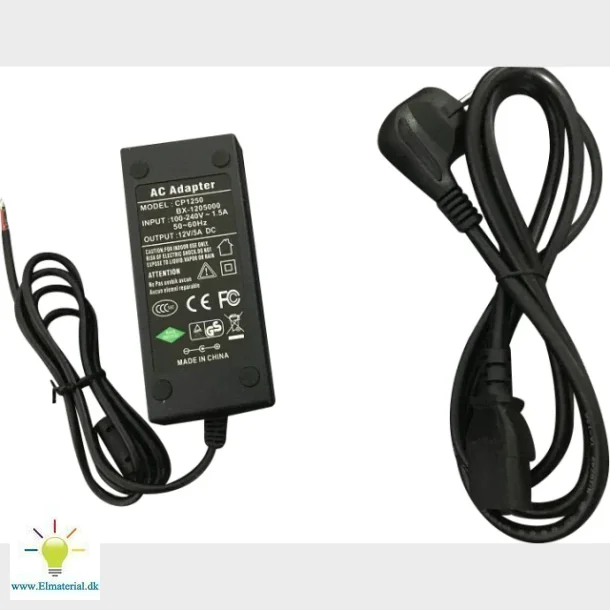 Led Driver 12V/5A 60W Inkl. Kabel/Stik