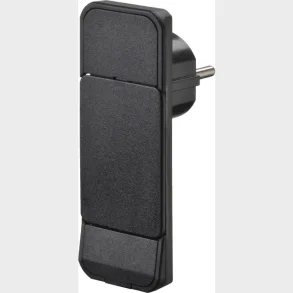 smart plug, flad stikprop, sort