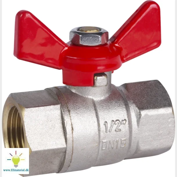 Kuglehane 1/2" Muf/Muf T-Greb