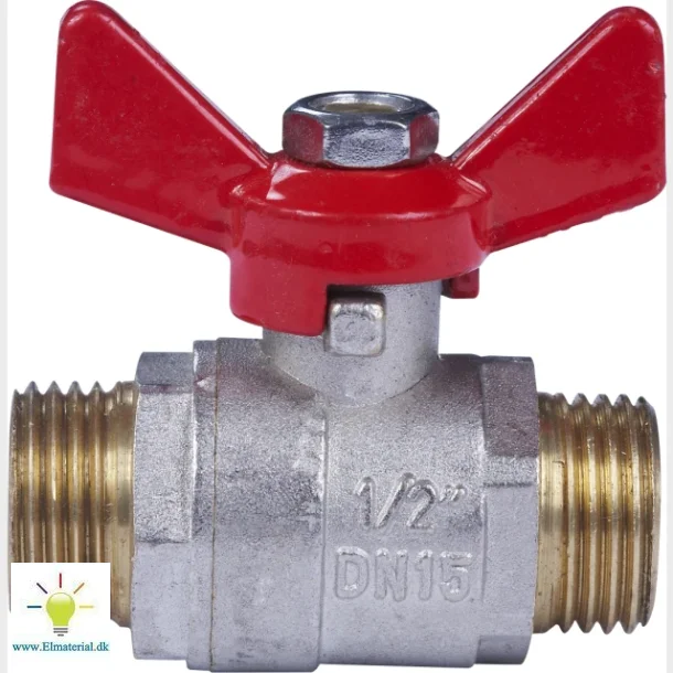 Kuglehane 3/4" Nippel/Nippel T-Greb