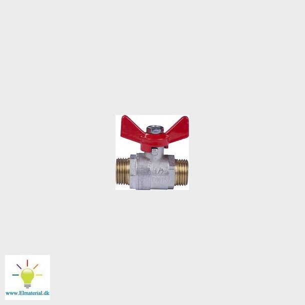 Kuglehane 1/2" Nippel/Nippel T-Greb