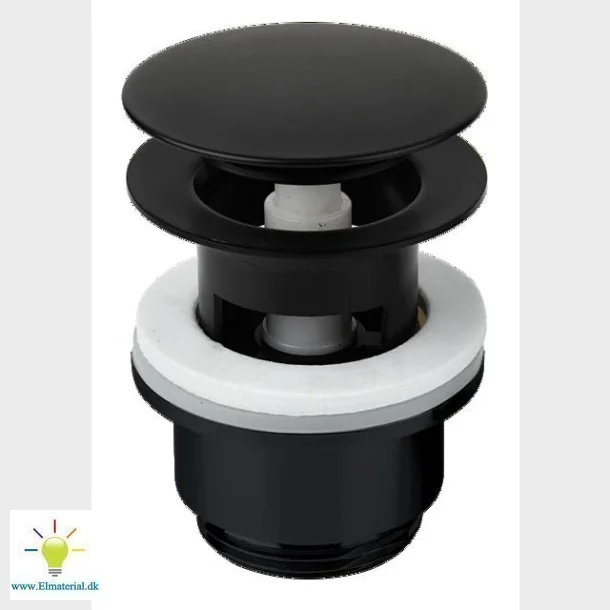 Bottenventil med klickfunktion Mattsvart