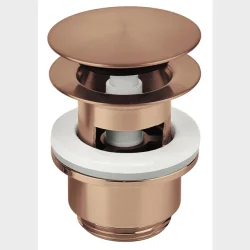 1 1/4" Push Up Bundventil Brstet Kobber