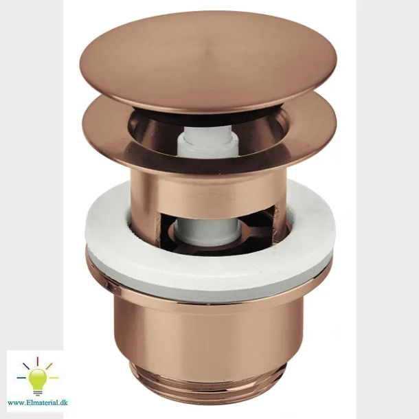 1 1/4" Push Up Bundventil Brstet Kobber