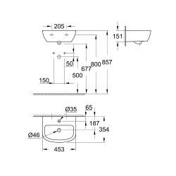 Bau Ceramic Lille Hndvask 45