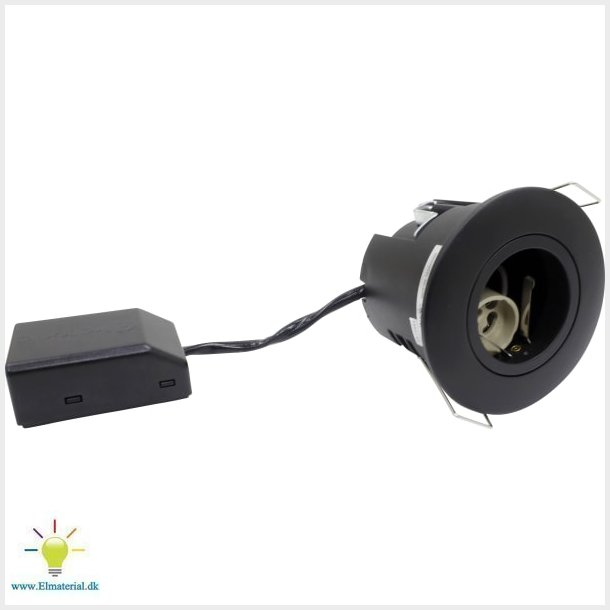 Downlight Uni Install G2 GU10 rund, mat sort, inden- og udendrs