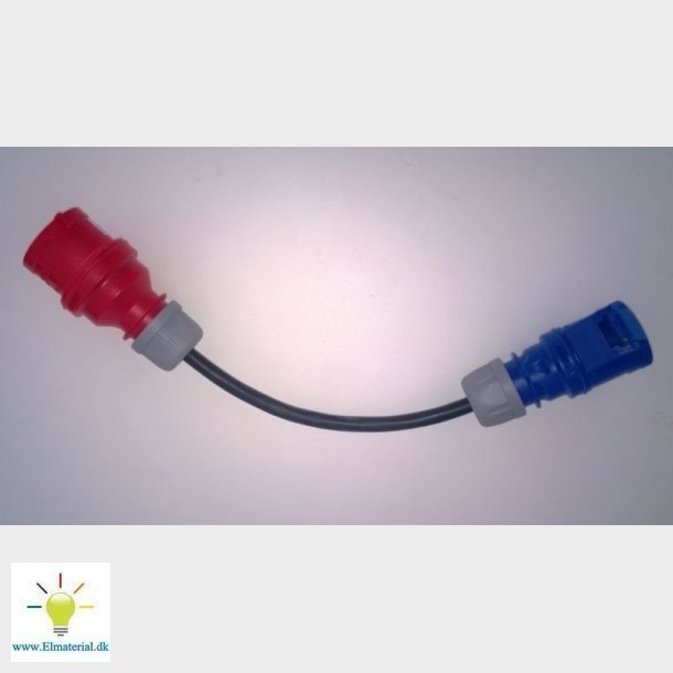 Cee adapter sladd 3P +J+N 16A till 230V 1P+N+J