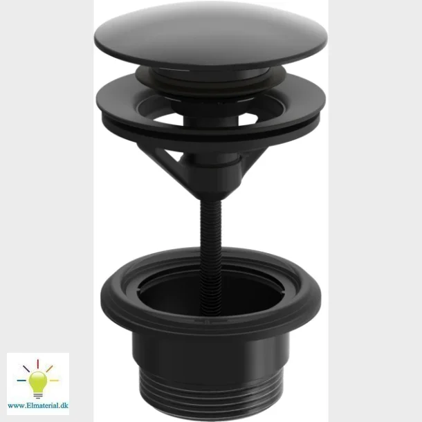 Tryck �ppen bottenventil 1 1/4" mattsvart