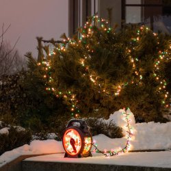 Konstsmide Cluster lyskde p kabeltromle, 600 farvet lys, 13,18M