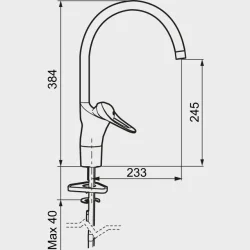 9000E Ii Kkkenarmatur Med Hj Svingtud