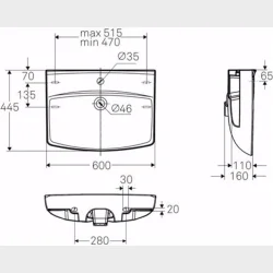 Spira Vask 60 X 44,5 Cm Uden Hanehul