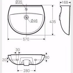 Spira Vask 57 X 43,5 Cm Uden Hanehul