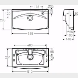 Spira Vask 51,5 X 28,5 Cm Hanehul Hjre