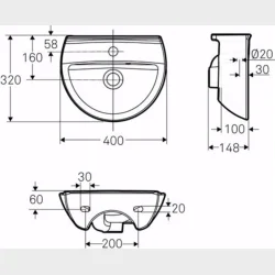 Spira Vask 40 X 32 Cm Med Hanehul