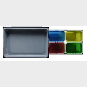 Kildesortering Skinne 4X8L Spande+Bakke