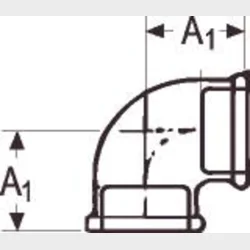 +Gf+ Vinkel Svart Mf/Mf 90Gr 1 1/4X1