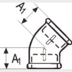 +Gf+ Vinkel Svart Mf/Mf 45Gr 1 1/4