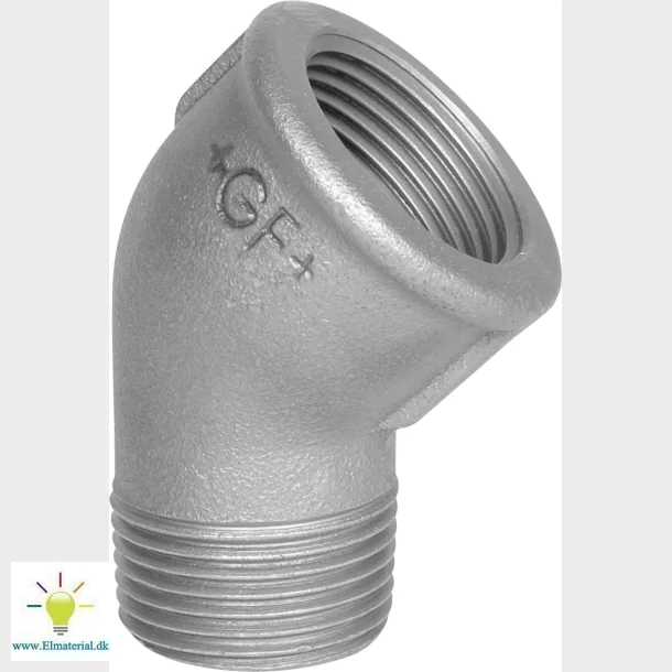 +Gf+ Vinkel Svart Mf/Np 45Gr 1 1/4