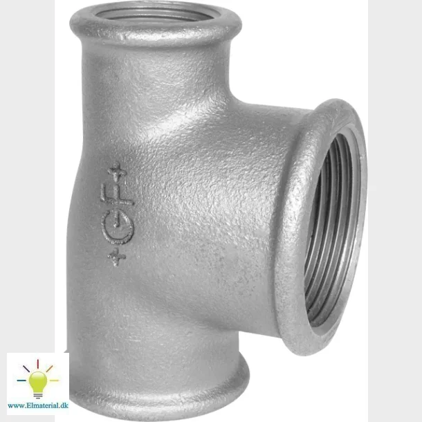 +Gf+ T-Piece Svart 2X1 1/4X1 1/2