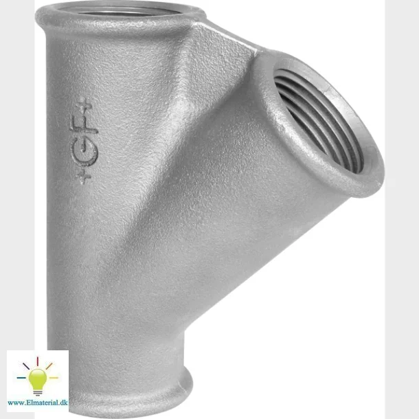 +Gf+ T-Piece Svart 45Gr Lutande gren 1 1/2