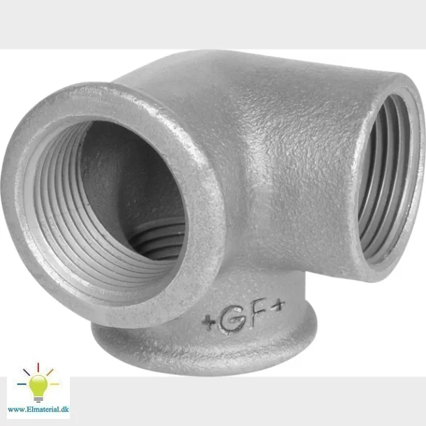 +Gf+ Vinkel Svart W/Sidoutgng 1/2