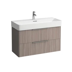 Base 95 Vaskeskab Lys Elm Med 2 Skuffer