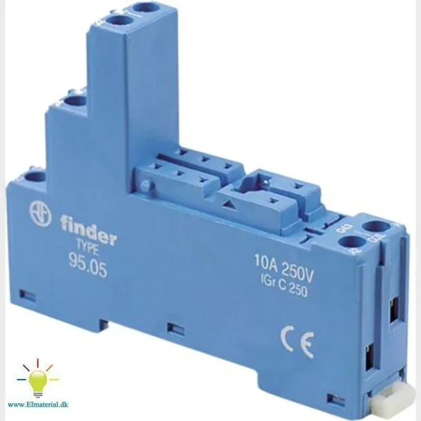 Sokkel til serie 40.51/40.52/40.61 hj udgave, sokkel til moduler med 2 ben