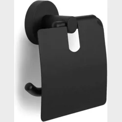 Toalettrulleh�llare med lock svart