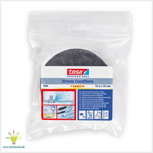 tesa selvvulkaniserende tape 4600, 25 mm x 10 m, sort