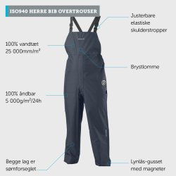 ISO940 Herre Bib Overbukser - Sort