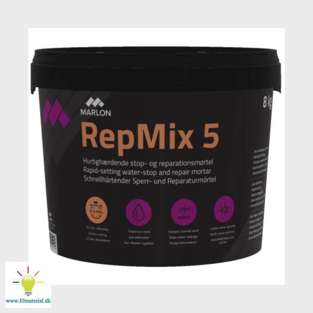 Marlon RepMix 5 stop- og reparationsmrtel, 8 kg