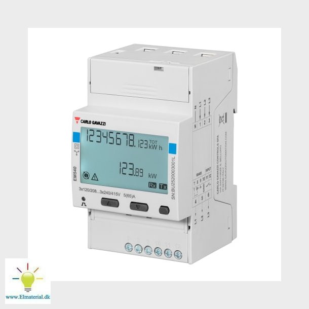 KWH Mler 3F 65A direkte, MID, Modbus, PFA version, EM540