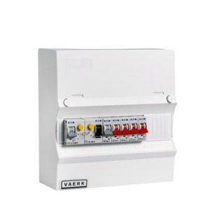 Boligtavle 230 V 1 fase, 1 x RCD, 1 x kombi 16A, 1 x kraft, 4 x lys