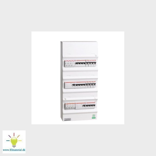 Boligtavle ABB 2 x RCD, 3 x kraft, 8 x lys + transient og tarif