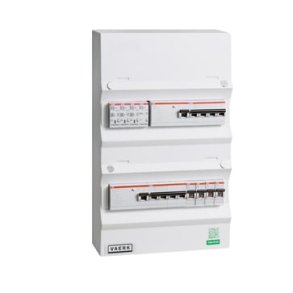 Boligtavle ABB 2 x RCD, 2 x kraft, 4 x lys + transient