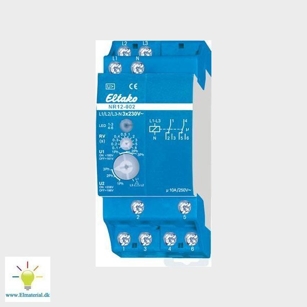 Fasebrudsrel 2Skiftekontakt 400/230V