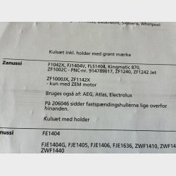 Motorkuls�t med holder Zanussi