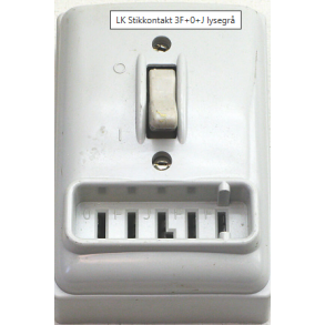 LK Stikkontakt 3F+0+J lysegr udv montage