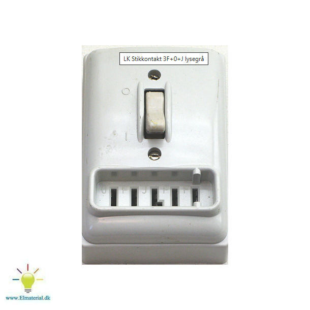 LK Stikkontakt 3F+0+J lysegr udv montage